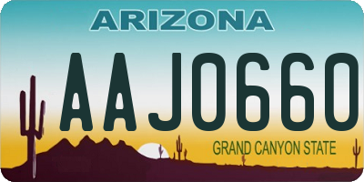 AZ license plate AAJ0660