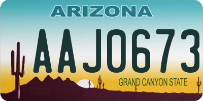 AZ license plate AAJ0673