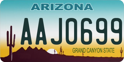 AZ license plate AAJ0699