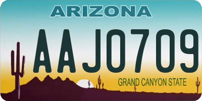 AZ license plate AAJ0709