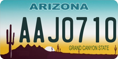 AZ license plate AAJ0710