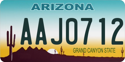 AZ license plate AAJ0712
