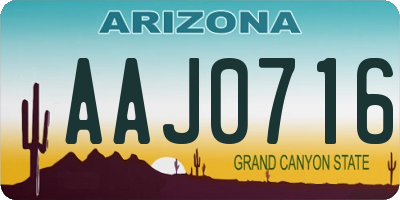 AZ license plate AAJ0716