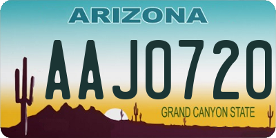 AZ license plate AAJ0720