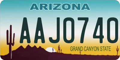 AZ license plate AAJ0740