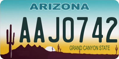 AZ license plate AAJ0742