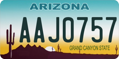 AZ license plate AAJ0757