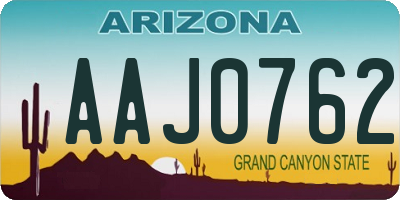 AZ license plate AAJ0762