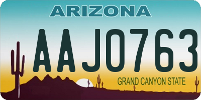AZ license plate AAJ0763