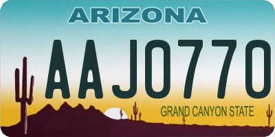 AZ license plate AAJ0770