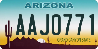 AZ license plate AAJ0771