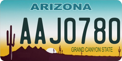 AZ license plate AAJ0780