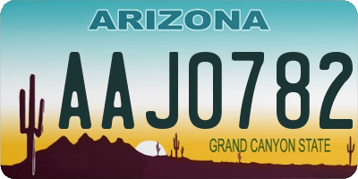 AZ license plate AAJ0782