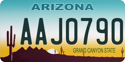 AZ license plate AAJ0790
