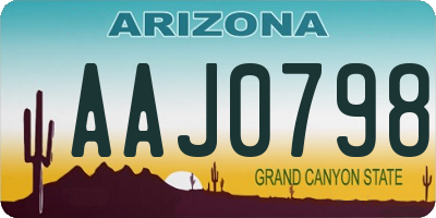 AZ license plate AAJ0798