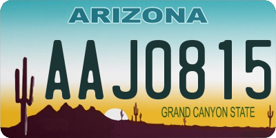 AZ license plate AAJ0815