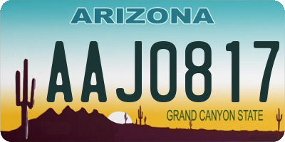 AZ license plate AAJ0817