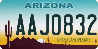 AZ license plate AAJ0832