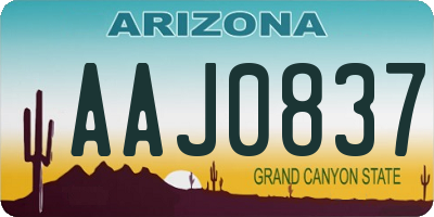 AZ license plate AAJ0837
