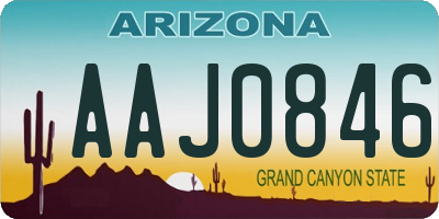 AZ license plate AAJ0846