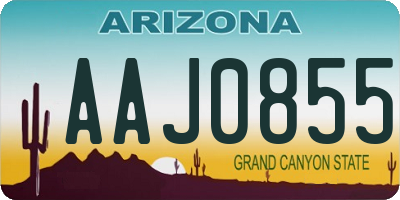 AZ license plate AAJ0855