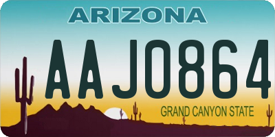 AZ license plate AAJ0864
