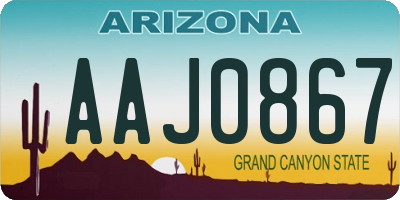 AZ license plate AAJ0867