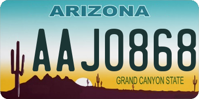AZ license plate AAJ0868