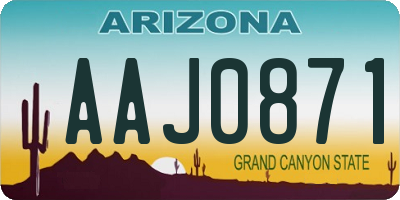 AZ license plate AAJ0871