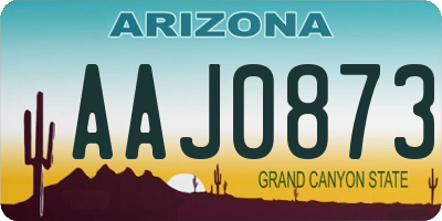 AZ license plate AAJ0873