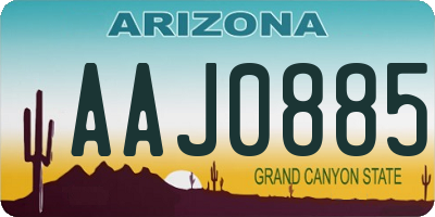 AZ license plate AAJ0885