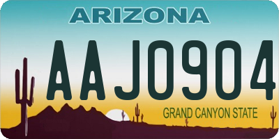 AZ license plate AAJ0904