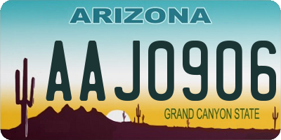 AZ license plate AAJ0906