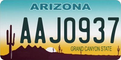 AZ license plate AAJ0937