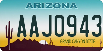 AZ license plate AAJ0943