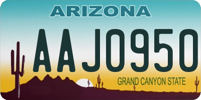 AZ license plate AAJ0950