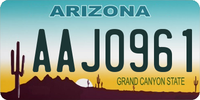 AZ license plate AAJ0961