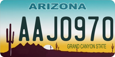 AZ license plate AAJ0970