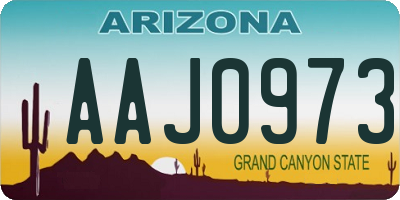 AZ license plate AAJ0973