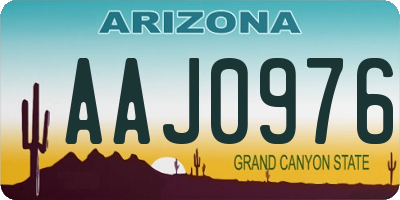 AZ license plate AAJ0976