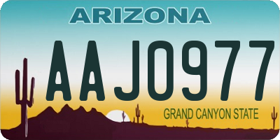 AZ license plate AAJ0977