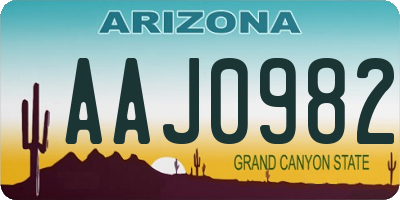 AZ license plate AAJ0982