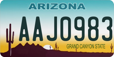 AZ license plate AAJ0983