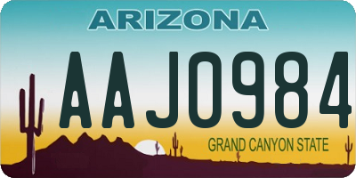 AZ license plate AAJ0984