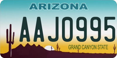 AZ license plate AAJ0995