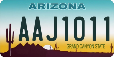 AZ license plate AAJ1011