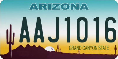 AZ license plate AAJ1016
