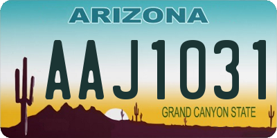 AZ license plate AAJ1031