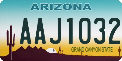 AZ license plate AAJ1032