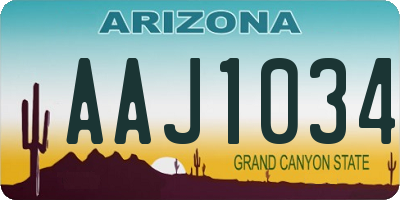 AZ license plate AAJ1034